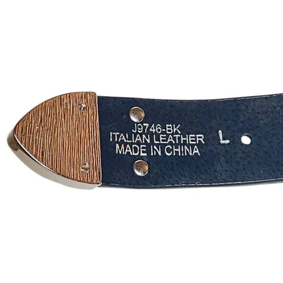 Christine Alexander Swarovski Leather Belt With Silver Buckle & Accents main image 5